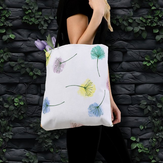 Bolsa Tote Dançarinos | Padrão Floral de Aquarela (Criador carregado)