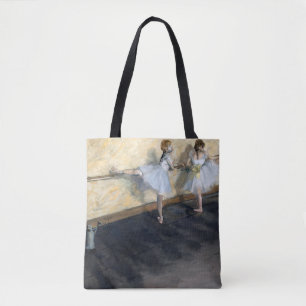 Bolsa Tote Dançarinos Praticando no Barre, Edgar Degas