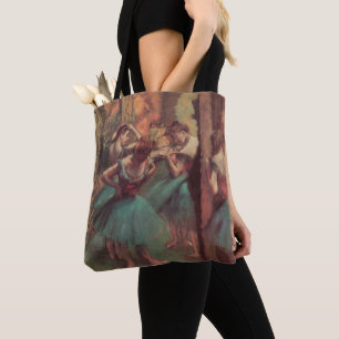 Bolsa Tote Dançarinos, rosa e verde por Edgar Degas