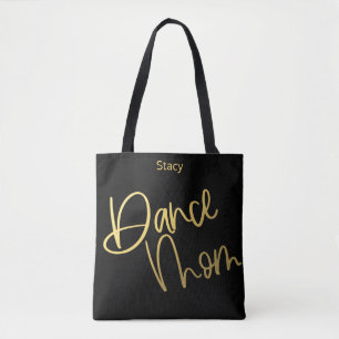 Bolsa Tote Dance Mãe Dourada e Fofo Preto Personalizado