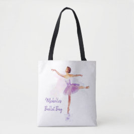 Bolsa Tote Dancer de Balé de Aquarela Delicada - Seu Texto at