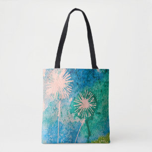 Bolsa Tote Dandelion abstrato pintado