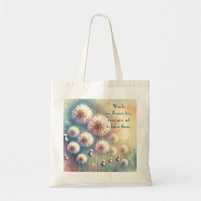 Bolsa Tote Dandelion Blowball & Quote (Frente)