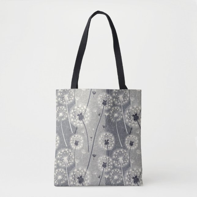 Bolsa Tote Dandelion monocromático moderno (Frente)