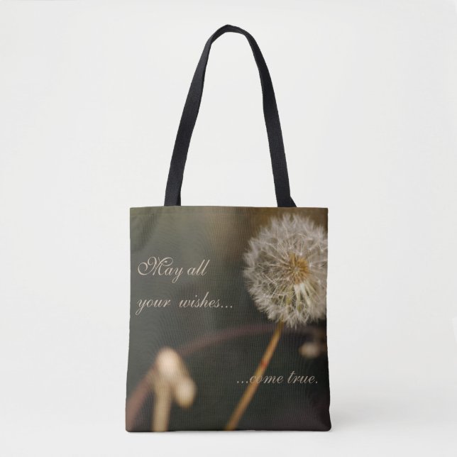 Bolsa Tote Dandelion Seed Head em tons castanhos (Frente)