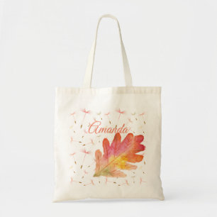 Bolsa Tote Dandelions Delicados e Folha de outono
