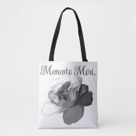 Bolsa Tote Dark Academia Memento Mori White Rose