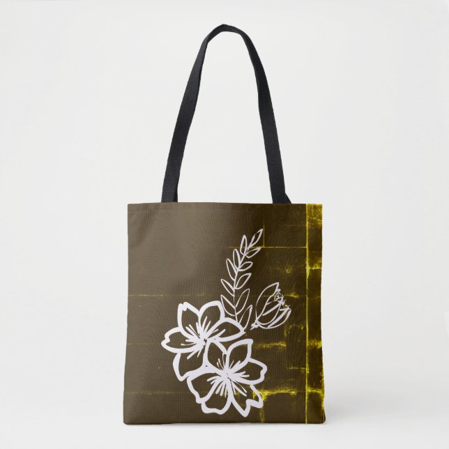 Bolsa Tote Dark flower design (Frente)