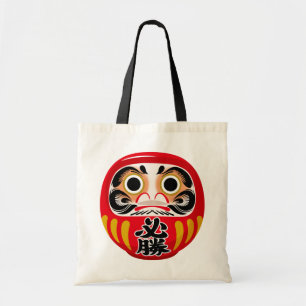 Bolsa Tote Daruma doll (tradicional charme japonês de sorte)