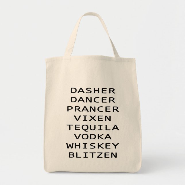 Bolsa Tote Dasher Vixen Vodka Tequila Whiskey Blitzen (Frente)