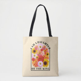 Bolsa Tote Daughter of The King Bible Verse Wildflower Faith