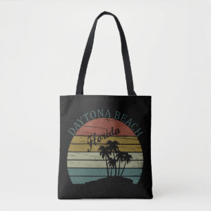 Bolsa Tote Daytona praia vintage sunset retro paisagem