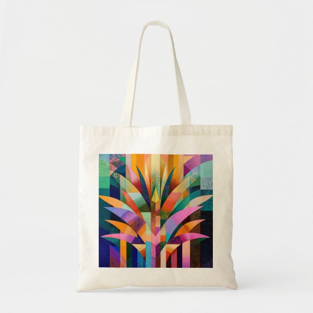 Bolsa Tote de Agave Abstrato Vibrante (Frente)
