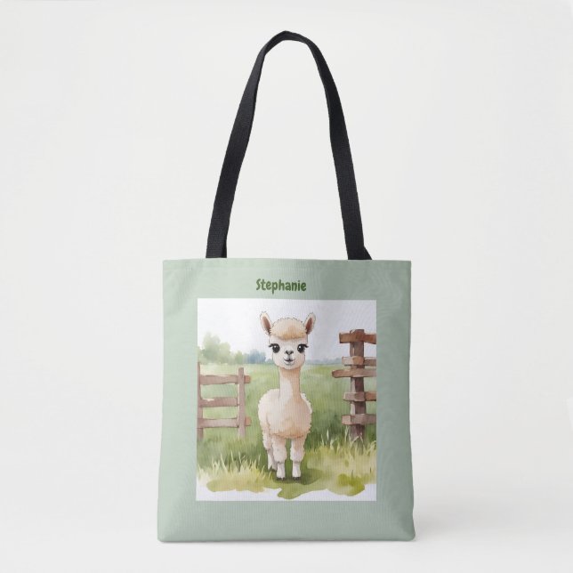 Bolsa Tote de Alpaca Bebê Fofa (Frente)