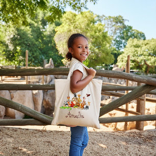 Bolsa Tote de Animais Personalizada para Crianças