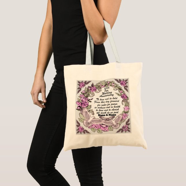 Bolsa tote de aniversário de casamento (Frente (produto))