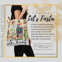 Bolsa Tote de Aquarela Cinco de Mayo Vamos Festeja
