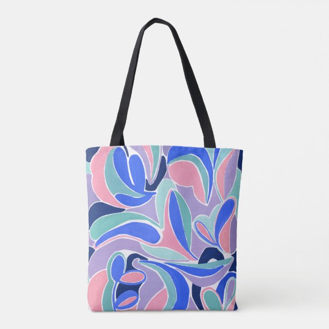 Bolsa Tote de Arte Abstrata Moderna Colorida (Verso)