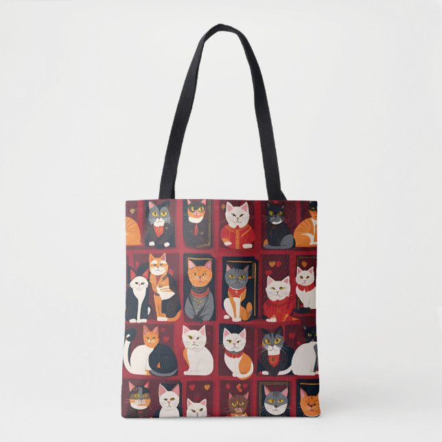bolsa tote de arte Ai de gatos patchwork (Frente)