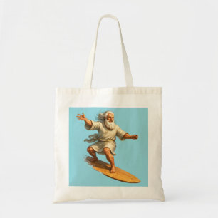 Bolsa tote de arte bíblica de surfe de Moisés títu
