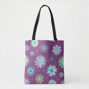 Bolsa Tote de Arte com Padrão Floral Moderno