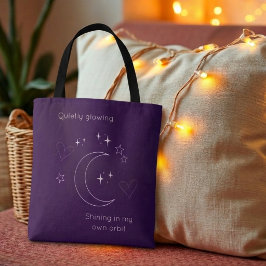 Bolsa Tote de Arte de Linha Celestial Roxa Persona