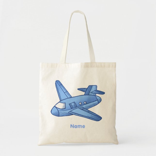 Bolsa Tote de Avião Azul Claro (Frente)