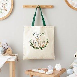 Bolsa tote de bebê veado em aquarela fofa