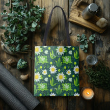 Bolsa Tote de Bem-Estar Fresh Green Daisy