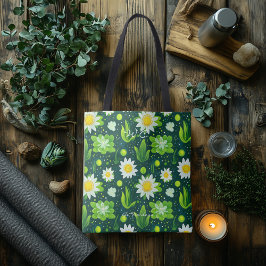 Bolsa Tote de Bem-Estar Fresh Green Daisy