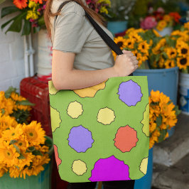 Bolsa tote de bolinhas geométricas retro brilhante