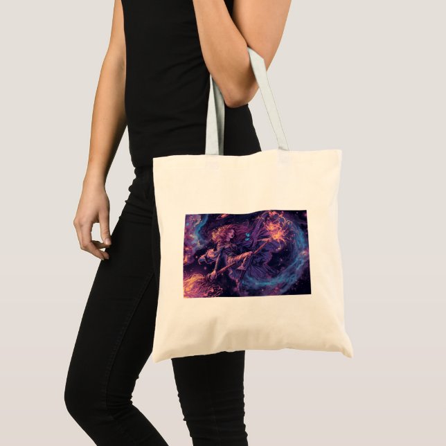 bolsa tote de bruxa psicodélica (Frente (produto))