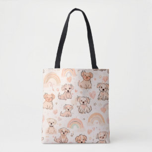 Bolsa Tote de Cachorro Mãe Pastel Doodle   Arco-ír