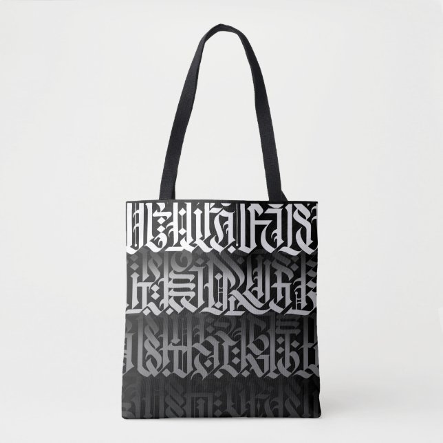 Bolsa tote de caligrafia moderna (Frente)