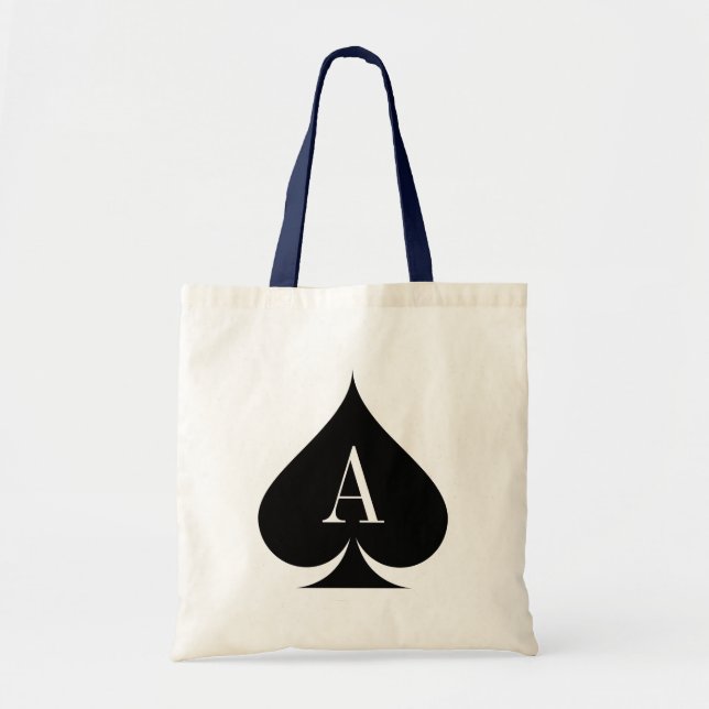 Bolsa tote de casamento de pôquer Ás de espadas (Frente)