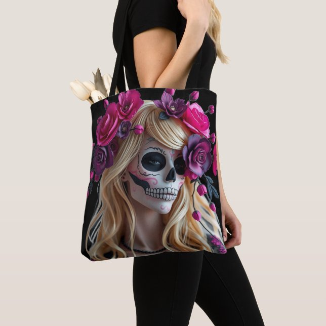 Bolsa tote de crânio açucarado (Close Up)