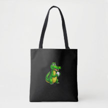 Bolsa Tote de Crocodilo Fofa – Jacaré Verde Fique