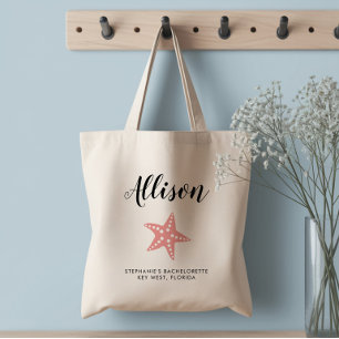 Bolsa Tote de Dama de Honra com Estrela do Mar par