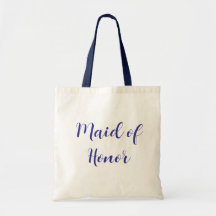 Bolsa Tote de Dama de Honra em Cursivo Elegante
