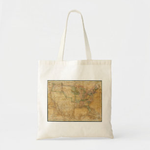 Bolsa Tote De David H. Rebarba mapa 1839 de parede dos
