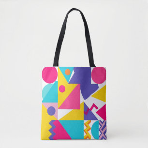 Bolsa Tote de Design Geométrico Colorido