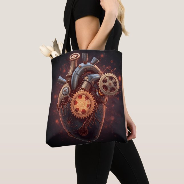 Bolsa Tote de Energia de Robô – Design de Tecnolog (Close Up)