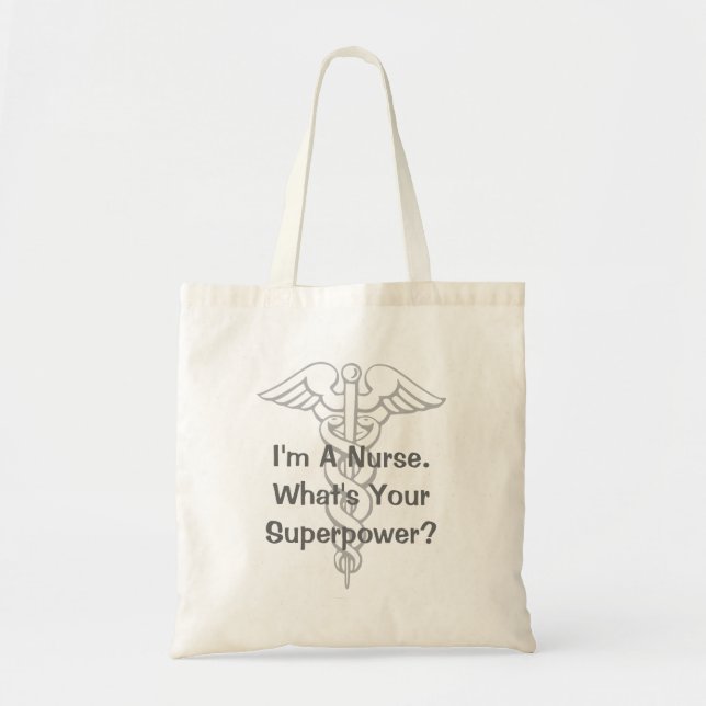 Bolsa tote de enfermagem com citação divertida par (Frente)