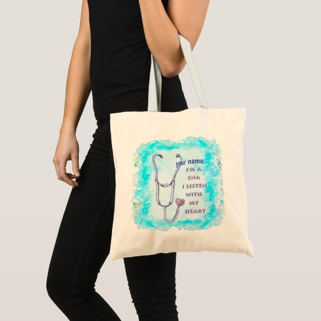 Bolsa tote de enfermeira CNA com nome personalizad (Frente (produto))