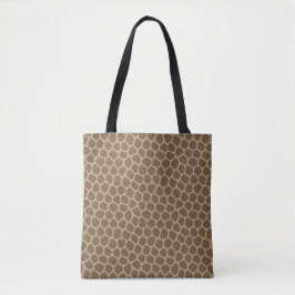 Bolsa Tote de Estampa de Girafa Marrom Elegante