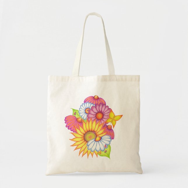 Bolsa Tote de Flores (Frente)