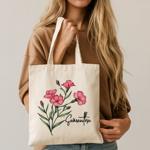 Bolsa Tote de Flores Aquareladas Personalizadas pa