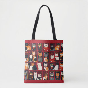 bolsa tote de gatos em patchwork arte de IA