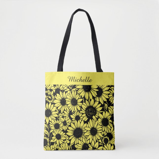 bolsa tote de girassóis personalizados (Frente)