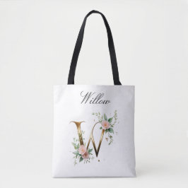 Bolsa Tote de Impressão Total com Letra Floral Dou